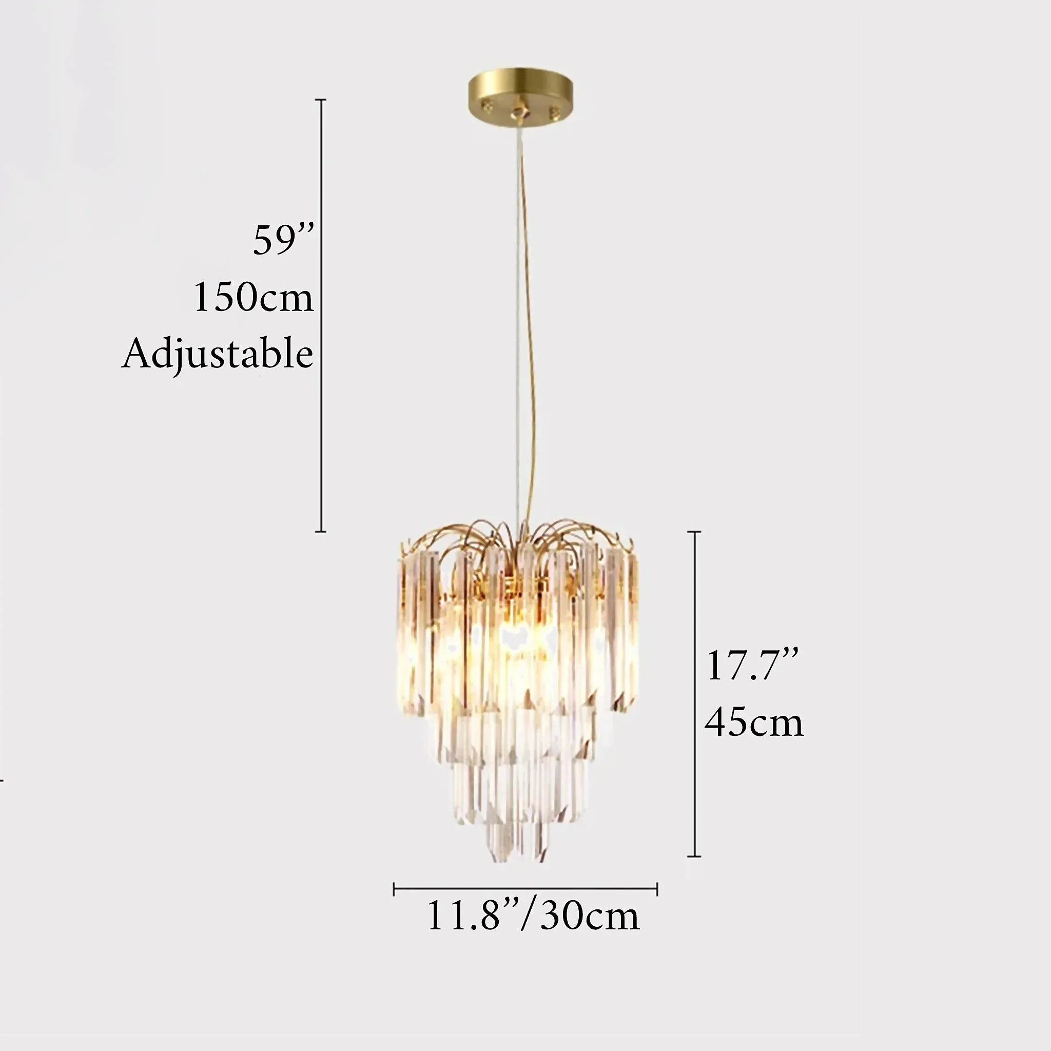 Stylish Luxury Gold Crystal Pendant Chandelier