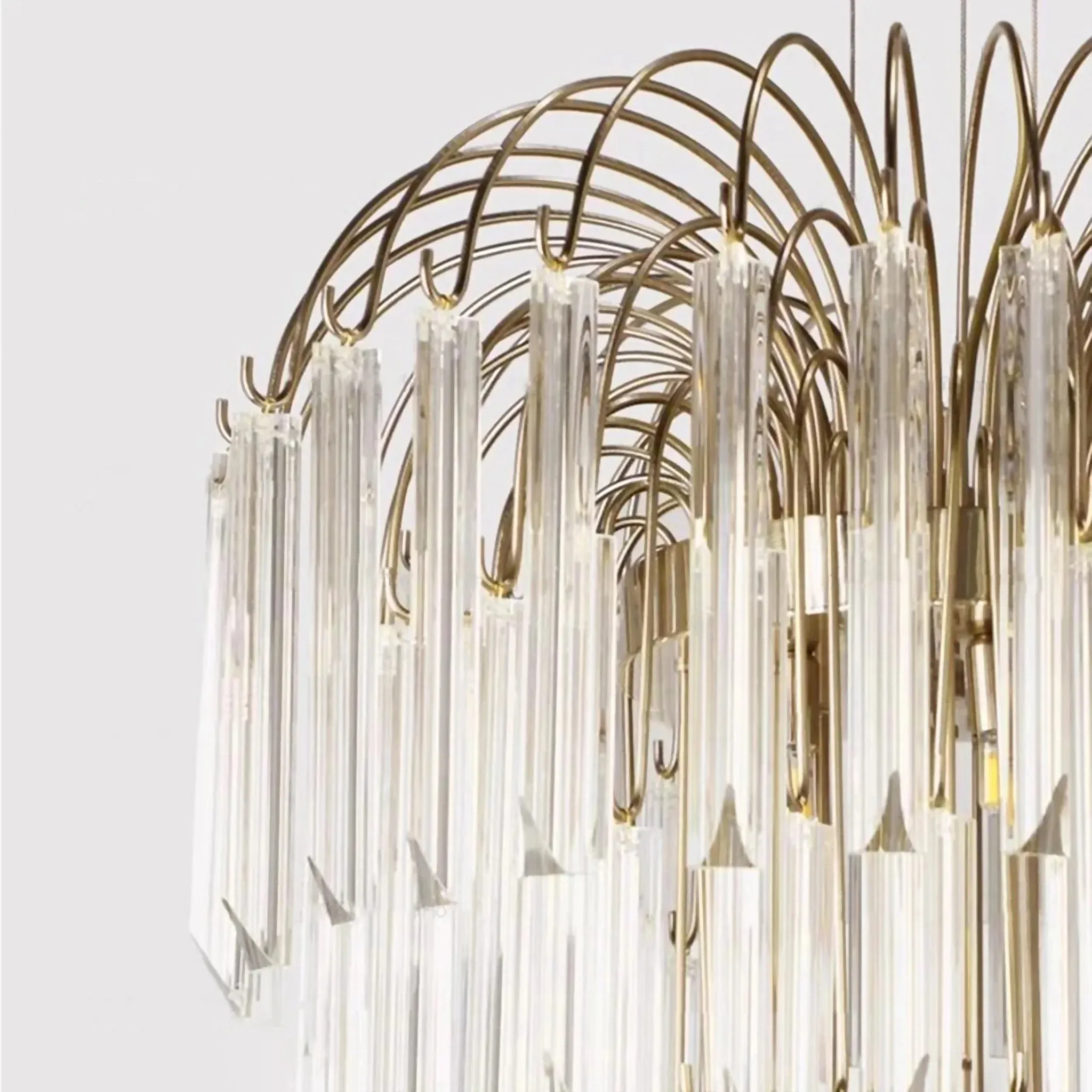 Stylish Luxury Gold Crystal Pendant Chandelier