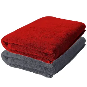 The Better Home Bamboo Bath Towel for Men & Women | 450GSM Bamboo Towel | Ultra Soft, Hyper Absorbent & Anti Odour Bathing Towel | 27x54 inches (Pack of 2, Red   Dark Grey)