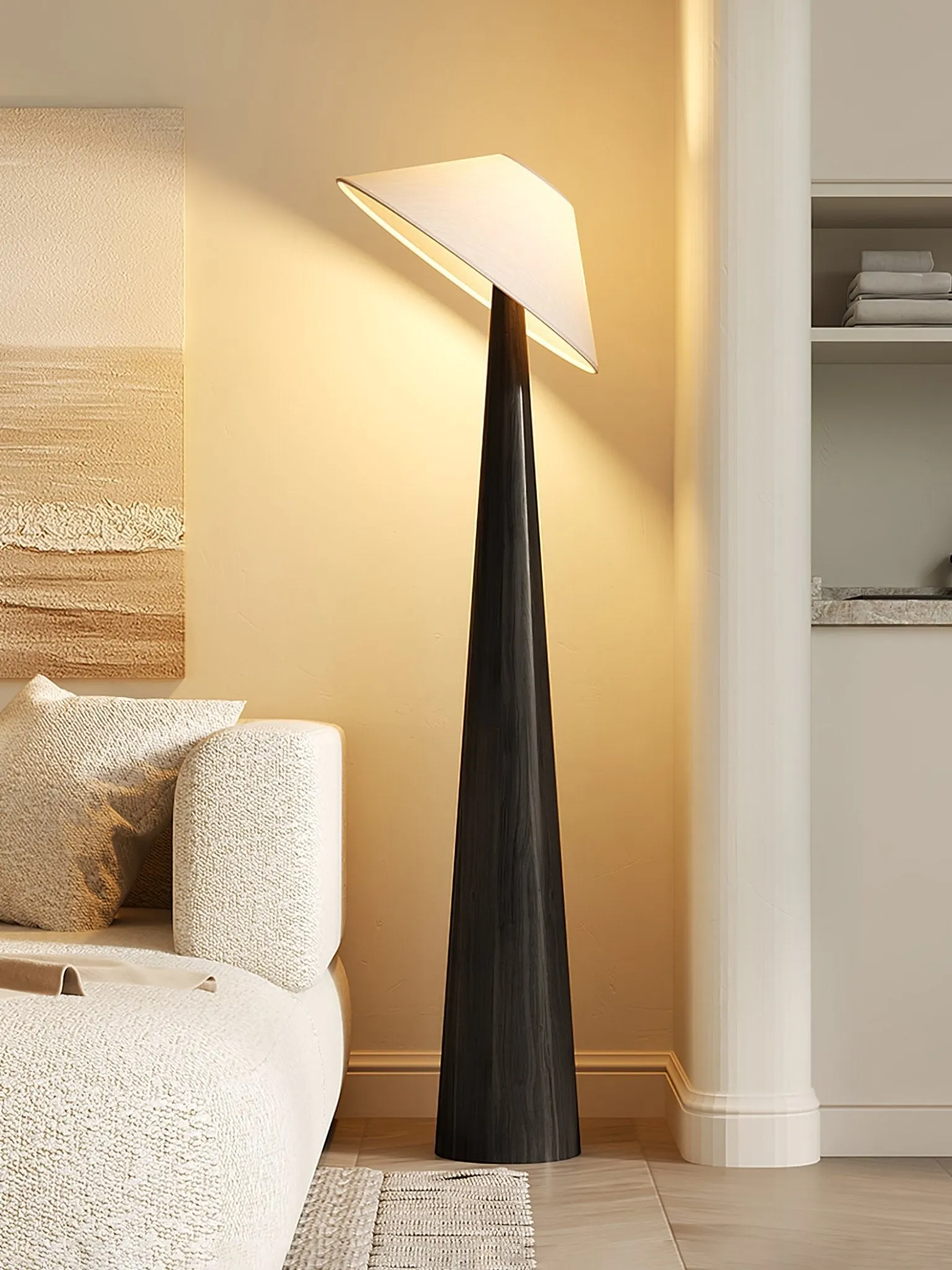 Tilt Hat Wooden Floor Lamp