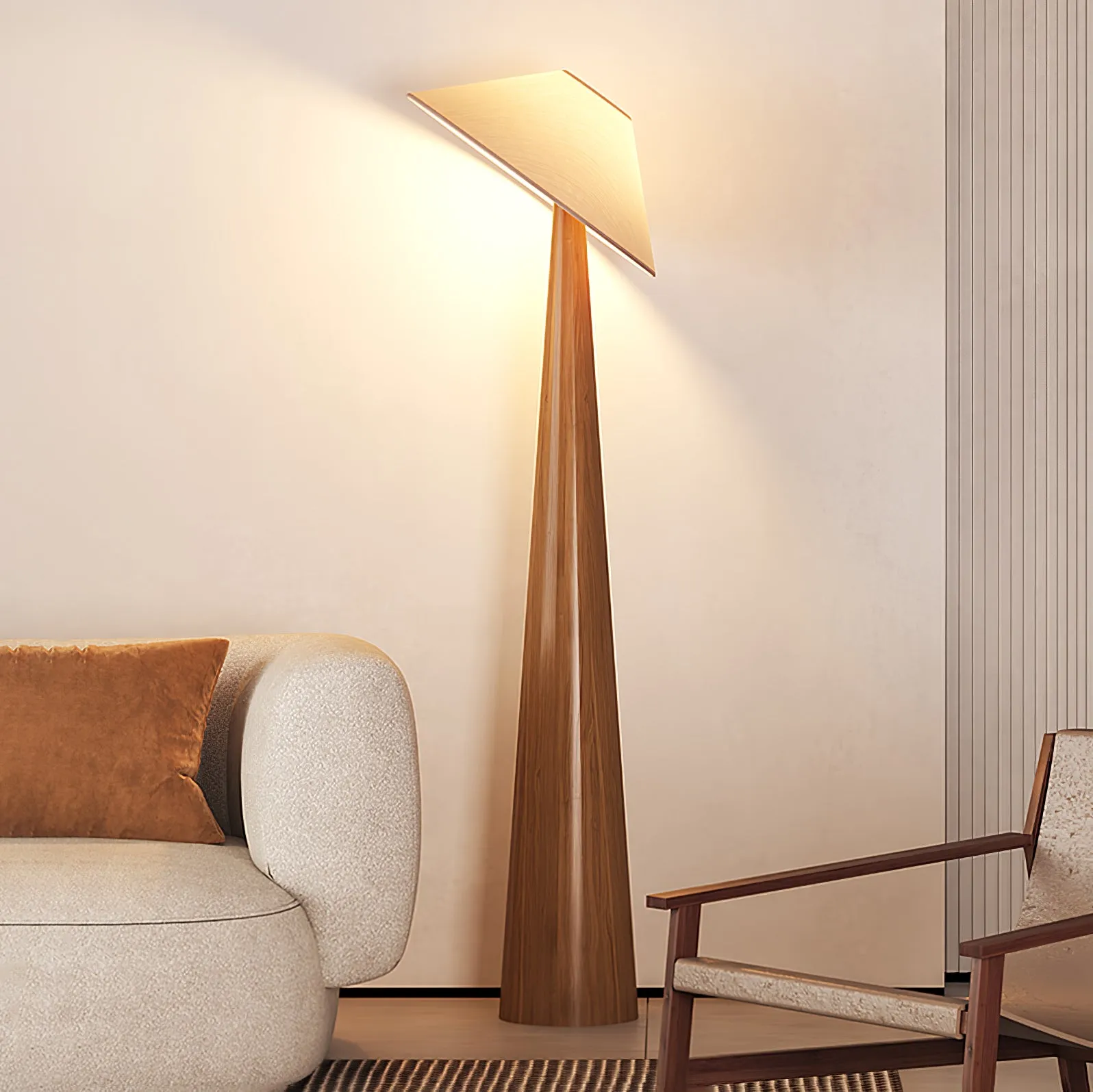 Tilt Hat Wooden Floor Lamp