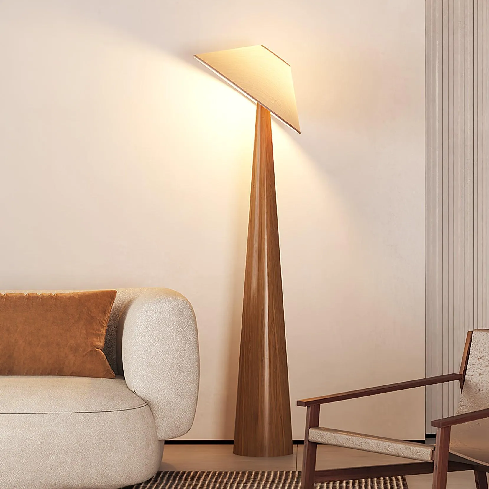 Tilt Hat Wooden Floor Lamp