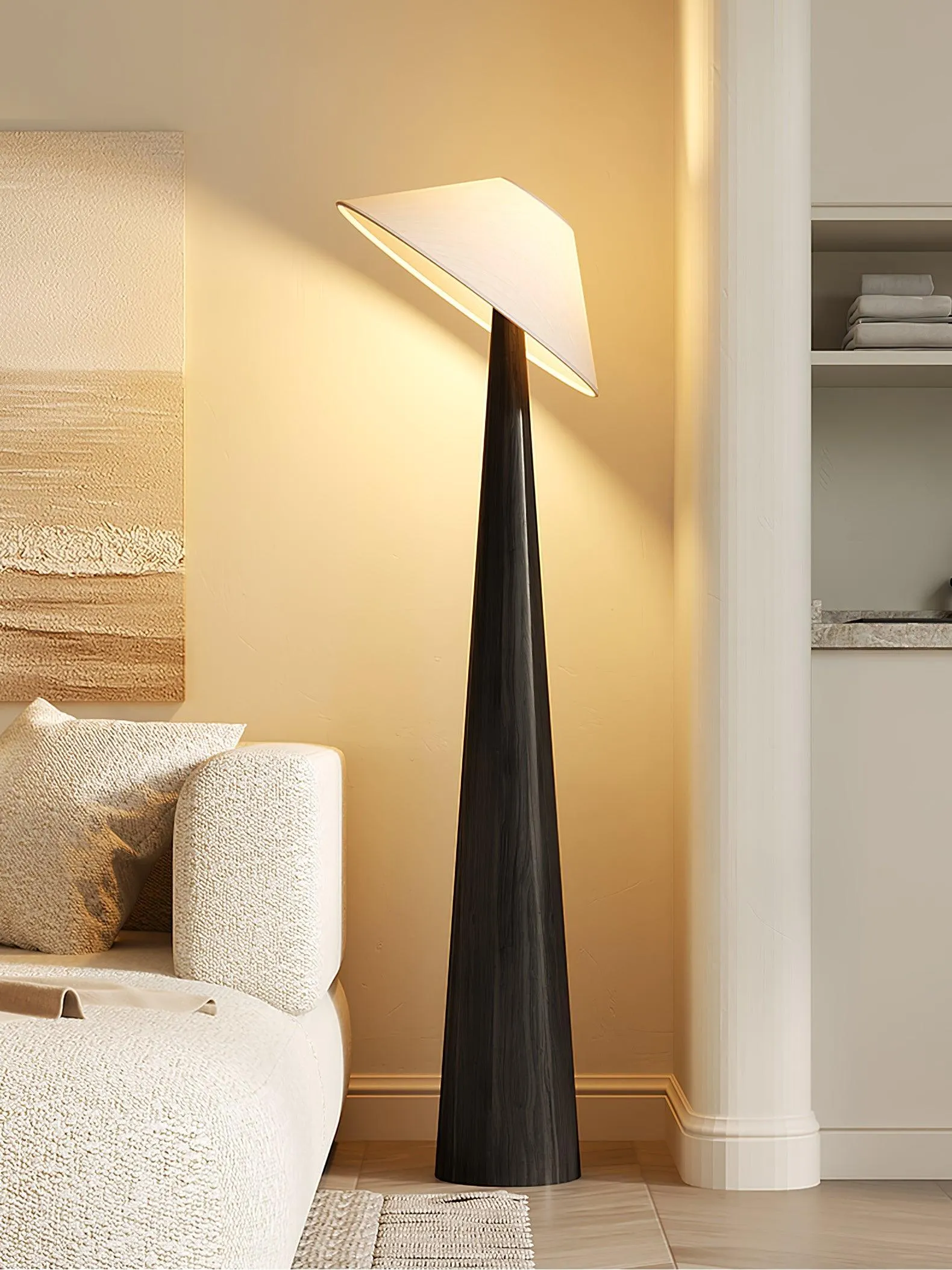 Tilt Hat Wooden Floor Lamp