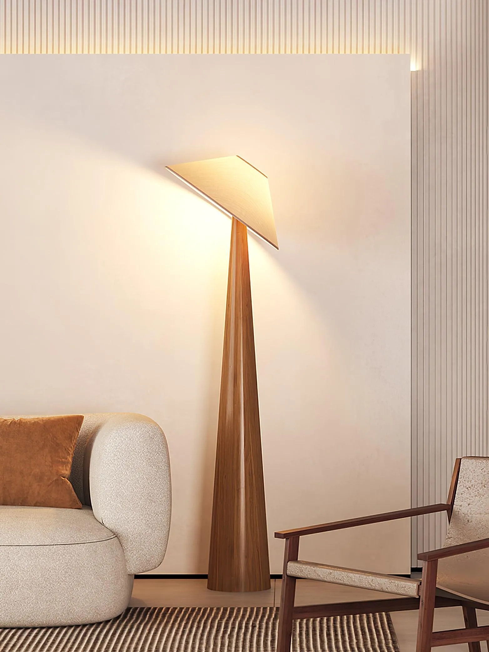 Tilt Hat Wooden Floor Lamp