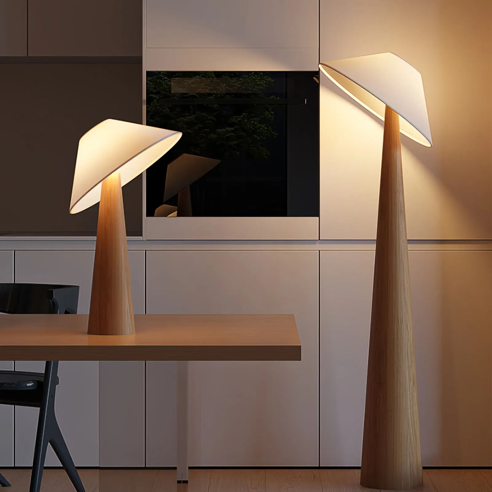 Tilt Hat Wooden Floor Lamp