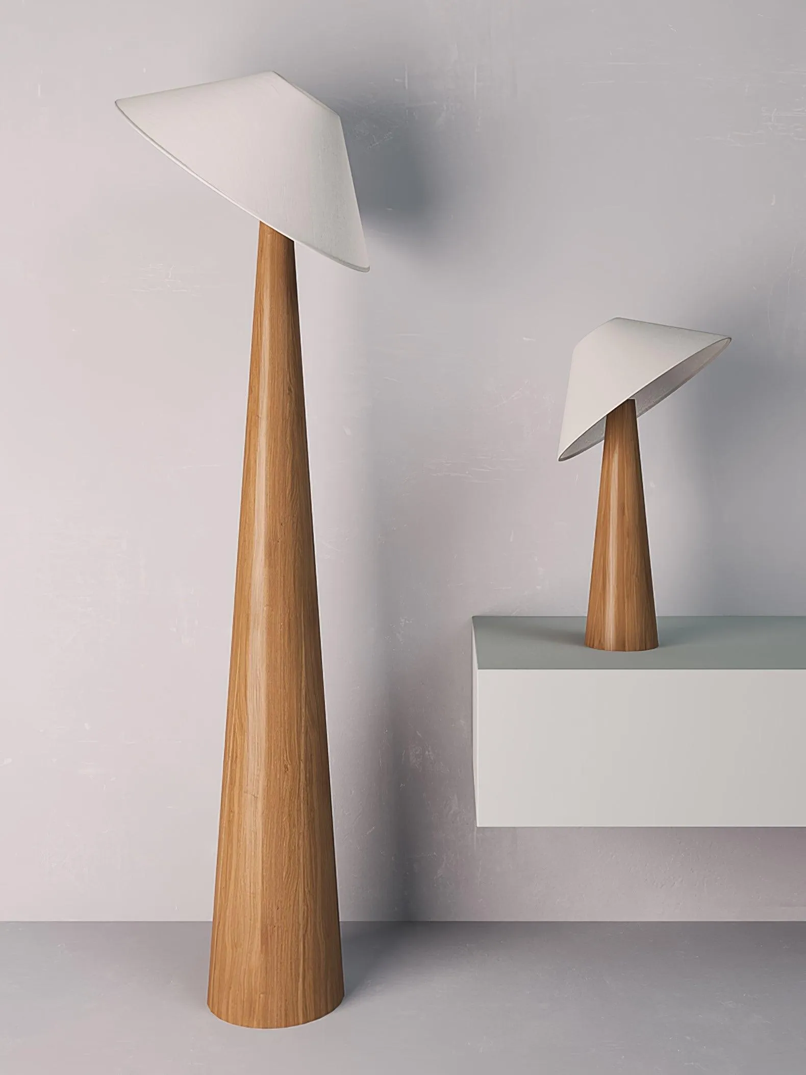 Tilt Hat Wooden Floor Lamp