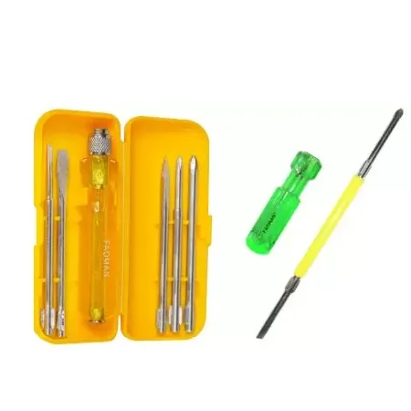 Toolkit Combo - 5 Blades Combination Screwdriver Set with Tester   2-in-1 Screwdriver (Philips and Slotted Head)