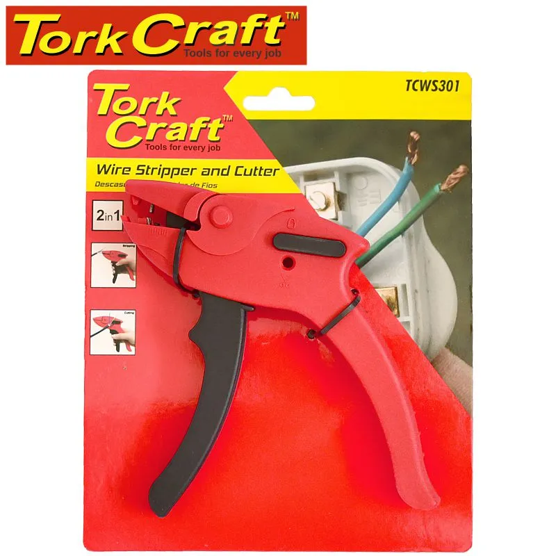 TORK CRAFT WIRE STRIPPER PISTOL GRIP 0.2 - 6.0MM RND CABLE  WITH 3.0MM WIRE CUTTE TCWS301