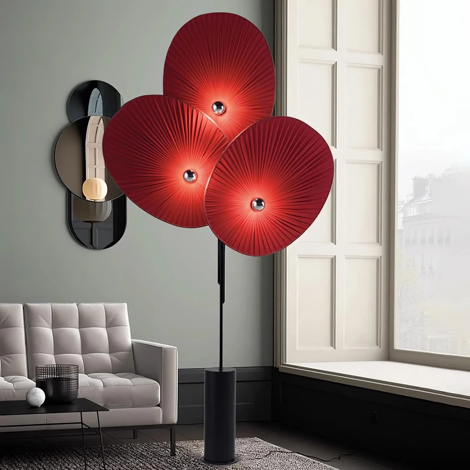 Triple Floral Floor Lamp