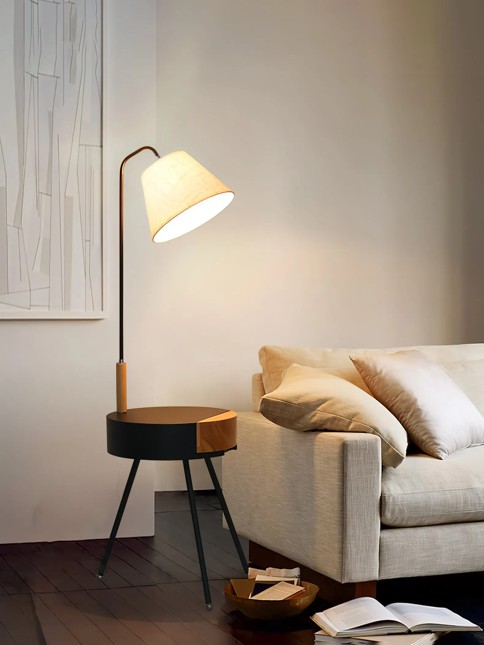 Tripod Fabric Floor Lamp