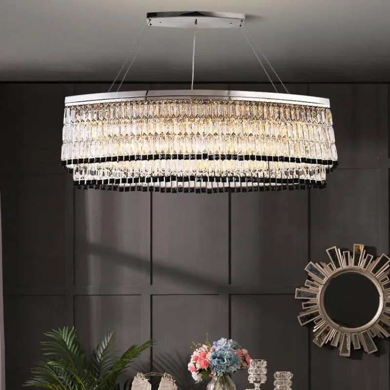 Tuxedo Crystal Chandelier - Oblong