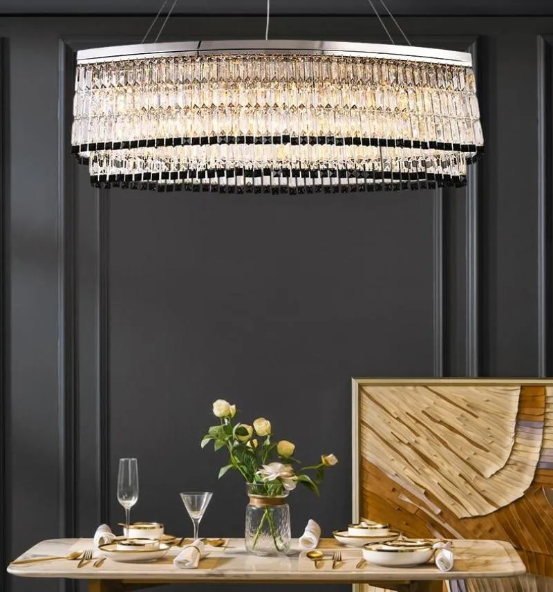 Tuxedo Crystal Chandelier - Oblong