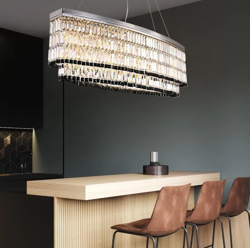 Tuxedo Crystal Chandelier - Oblong