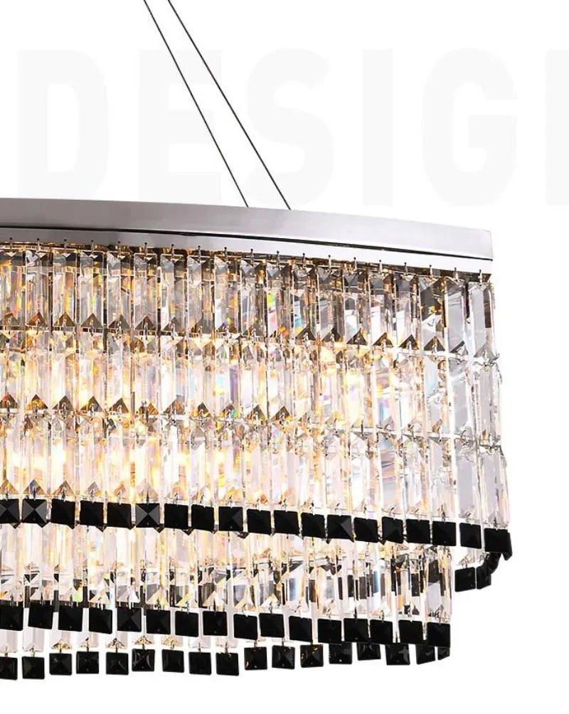 Tuxedo Crystal Chandelier - Oblong