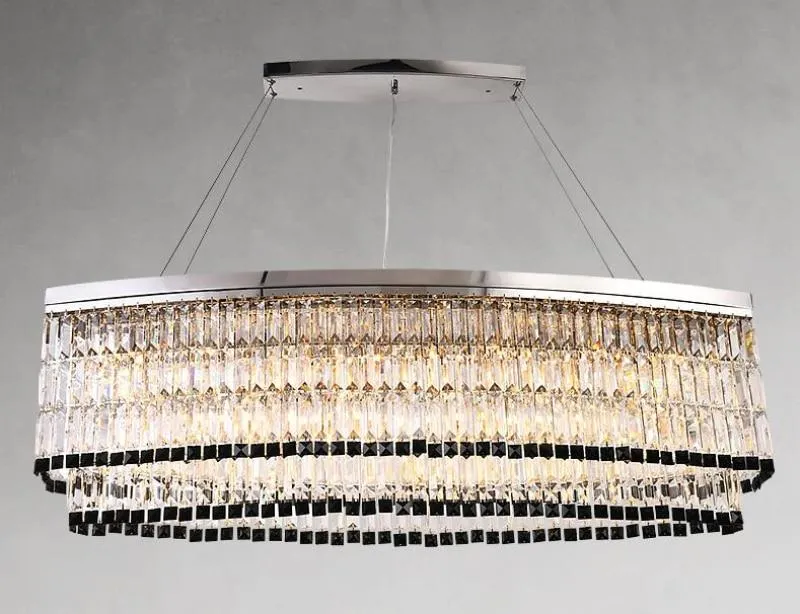 Tuxedo Crystal Chandelier - Oblong