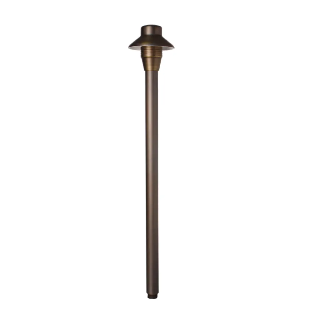 Unique - L4-NL - 4" Lancer Path Light 18" Riser Brass Housing Weathered Brass Finish No Lamp