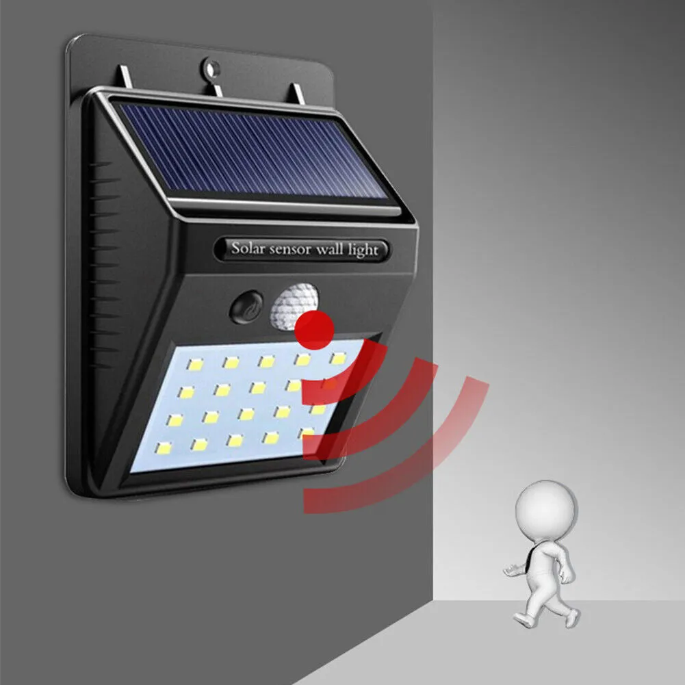 US 4-8 Pack 20 LED Solar Wall Light Motion Sensor Waterproof Outdoor Path Lamp