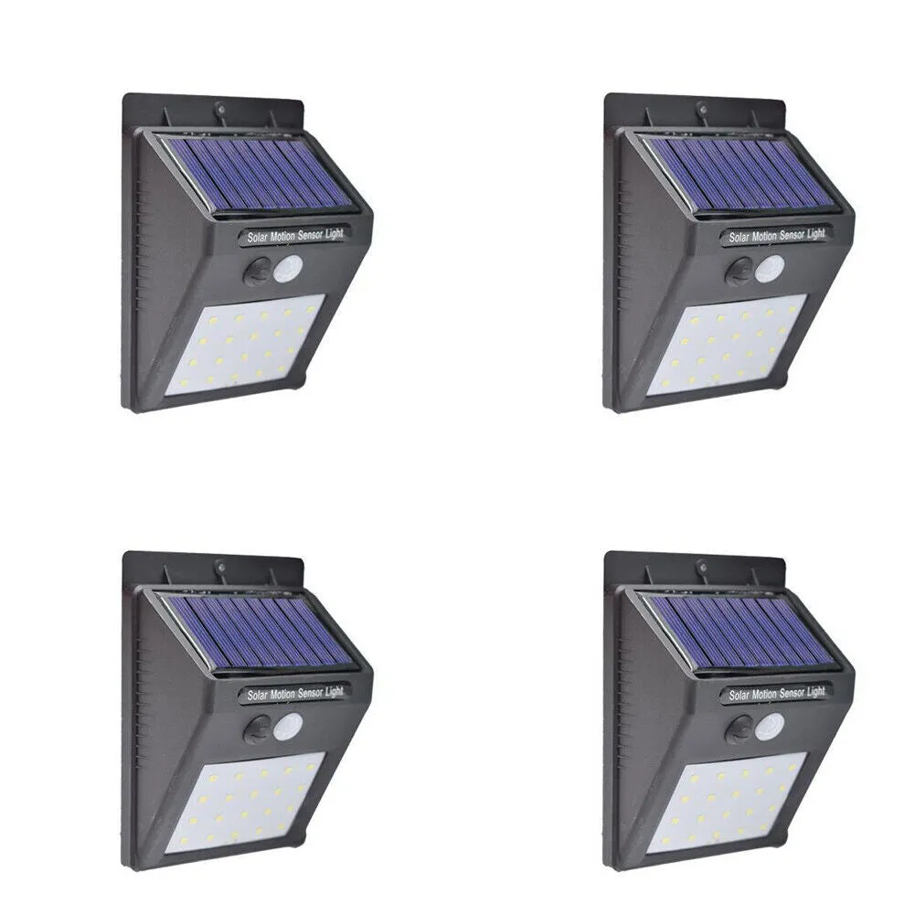 US 4-8 Pack 20 LED Solar Wall Light Motion Sensor Waterproof Outdoor Path Lamp