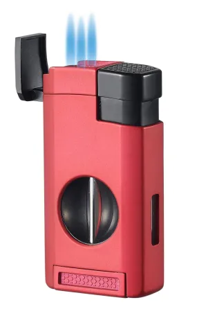 Visol Kamet V Cutter Red Triple Torch Cigar Lighter