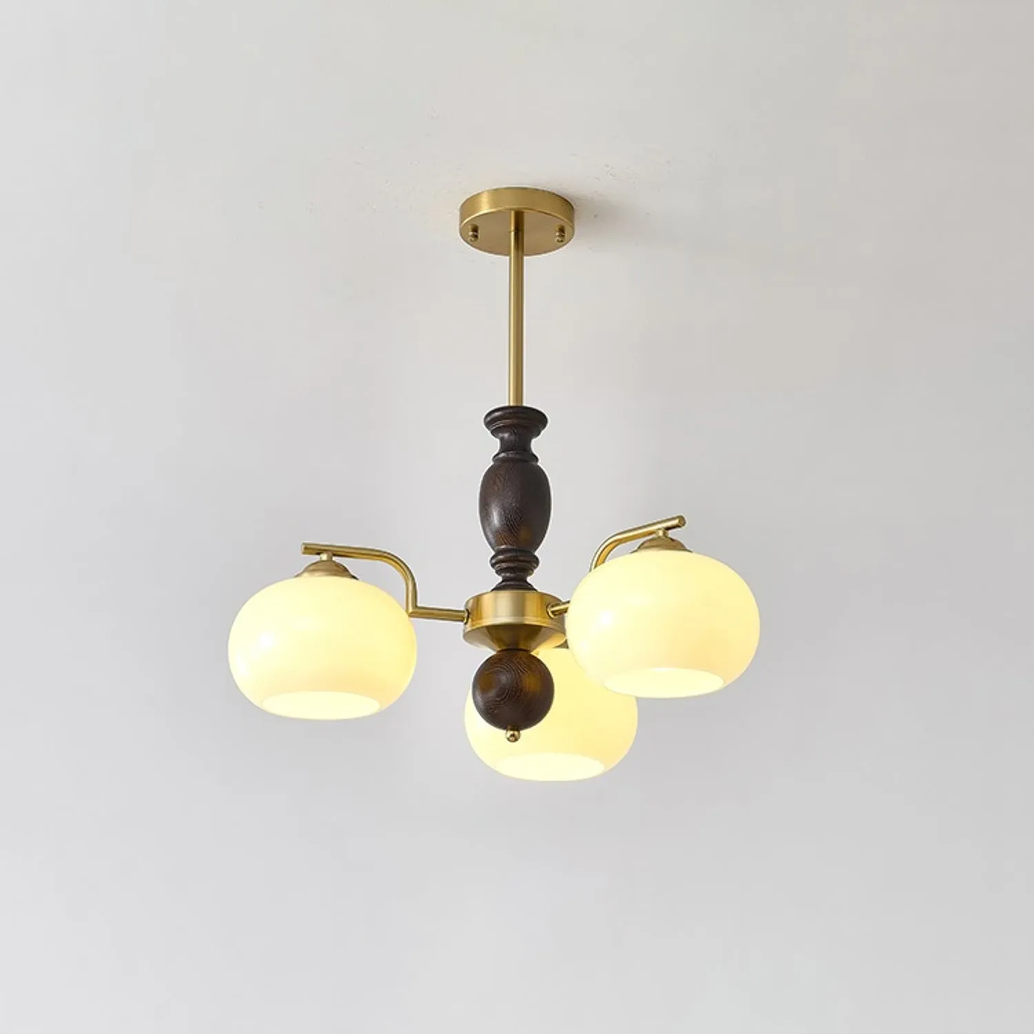 Walnut Beige Orb Chandelier