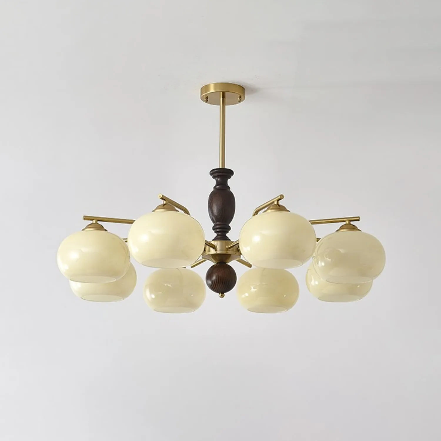 Walnut Beige Orb Chandelier