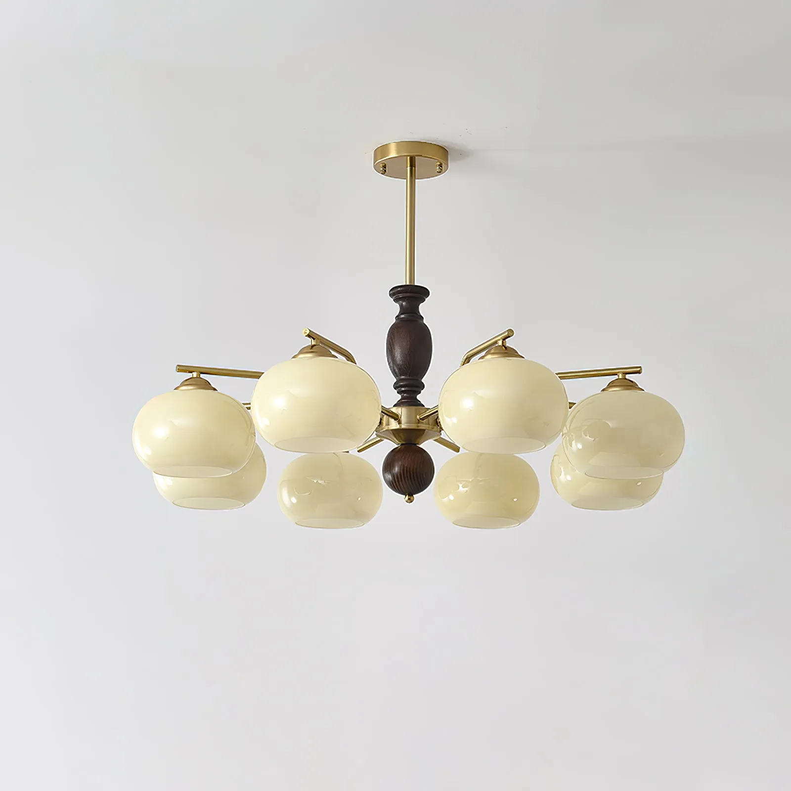 Walnut Beige Orb Chandelier