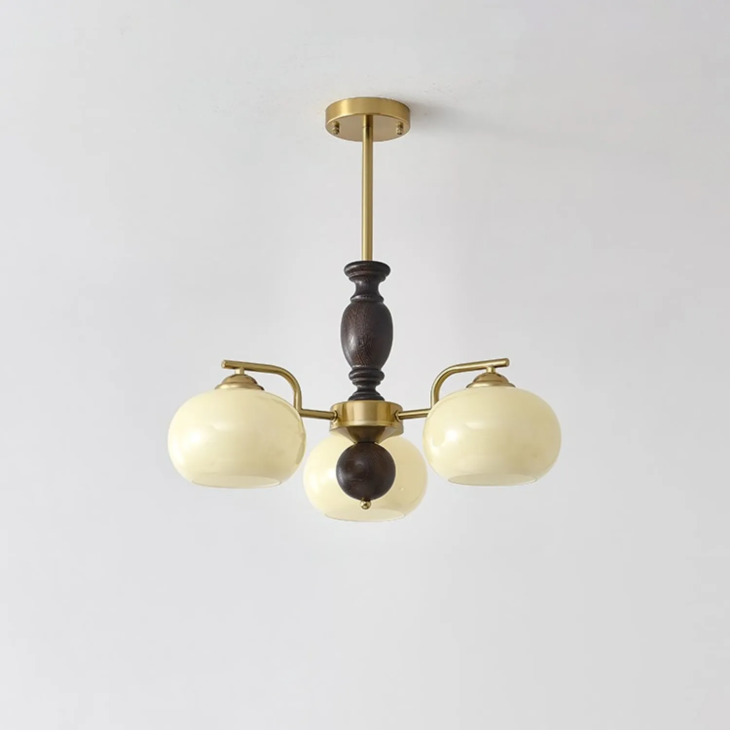 Walnut Beige Orb Chandelier