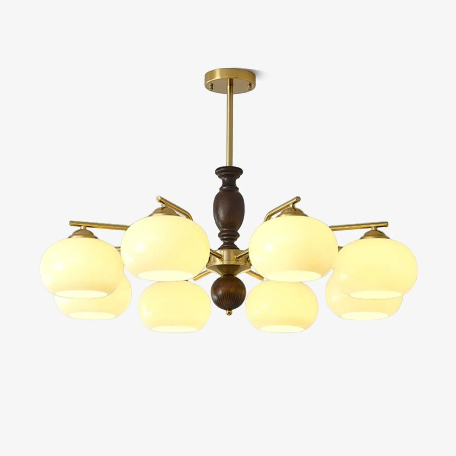 Walnut Beige Orb Chandelier