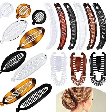 Wenkouban Fish clip set-Banana hair clips Fish hairpin combs Fashion combs Hot style Ponytail Banana clip hair combs Flat clamp for women