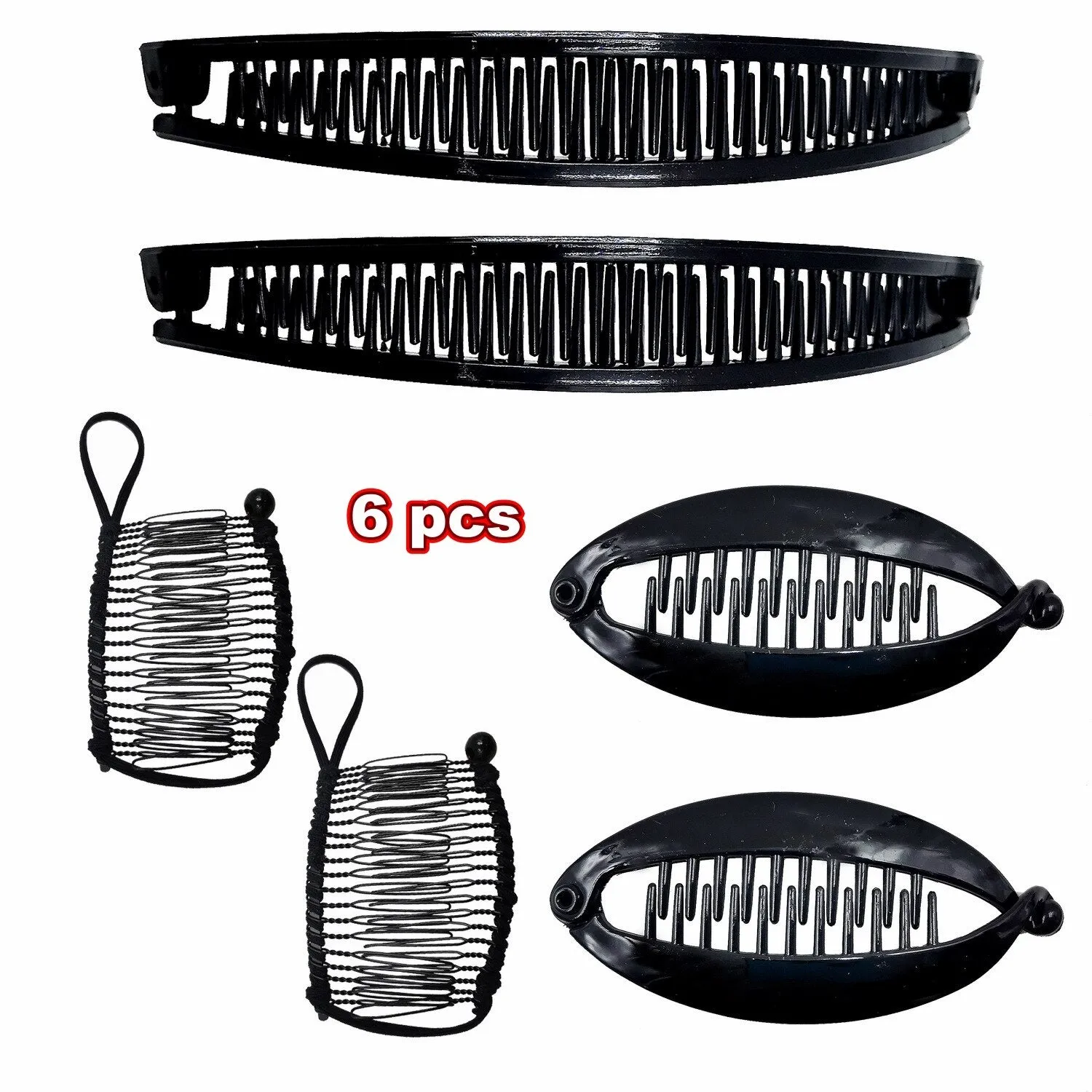 Wenkouban Fish clip set-Banana hair clips Fish hairpin combs Fashion combs Hot style Ponytail Banana clip hair combs Flat clamp for women