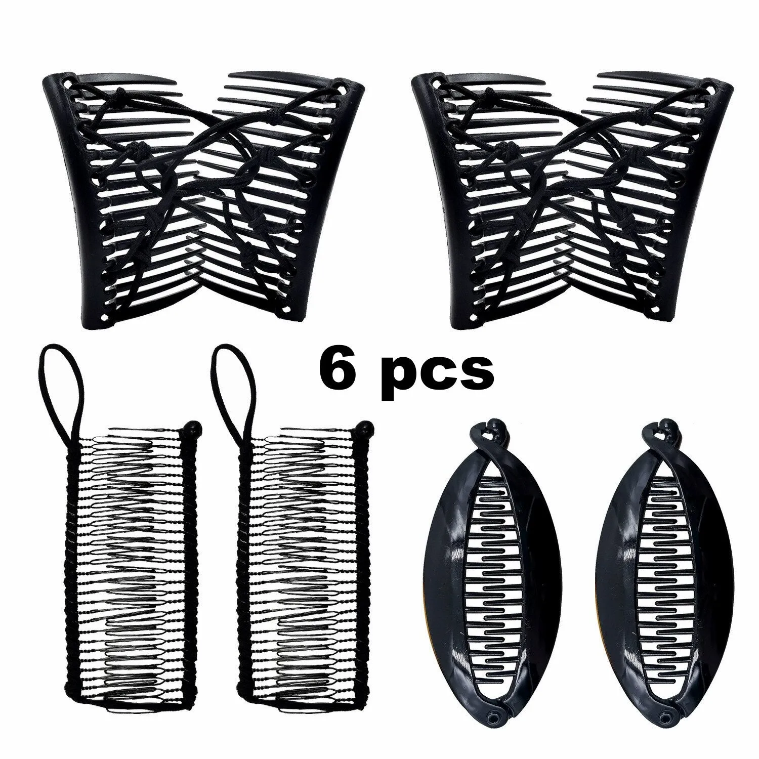 Wenkouban Fish clip set-Banana hair clips Fish hairpin combs Fashion combs Hot style Ponytail Banana clip hair combs Flat clamp for women