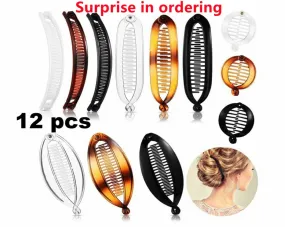 Wenkouban Fish clip set-Banana hair clips Fish hairpin combs Fashion combs Hot style Ponytail Banana clip hair combs Flat clamp for women