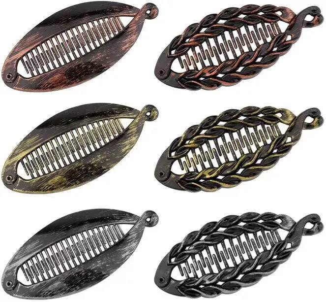 Wenkouban Fish clip set-Banana hair clips Fish hairpin combs Fashion combs Hot style Ponytail Banana clip hair combs Flat clamp for women