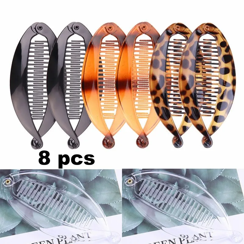 Wenkouban Fish clip set-Banana hair clips Fish hairpin combs Fashion combs Hot style Ponytail Banana clip hair combs Flat clamp for women