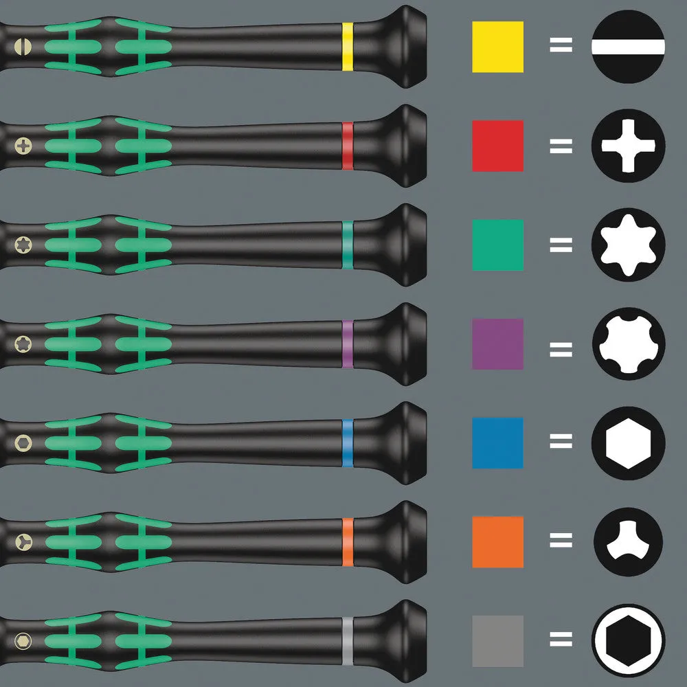 Wera 118152 6pc 2035/6 B Kraftform Micro Screwdriver Set, PH/SL