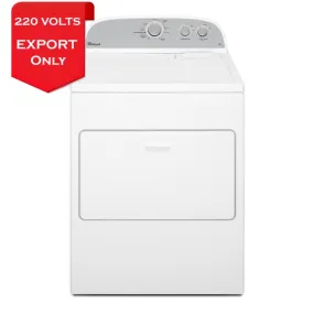 Whirlpool 3LWED4830FW 15 kg. Electric Dryer, 220 Volts, Export Only