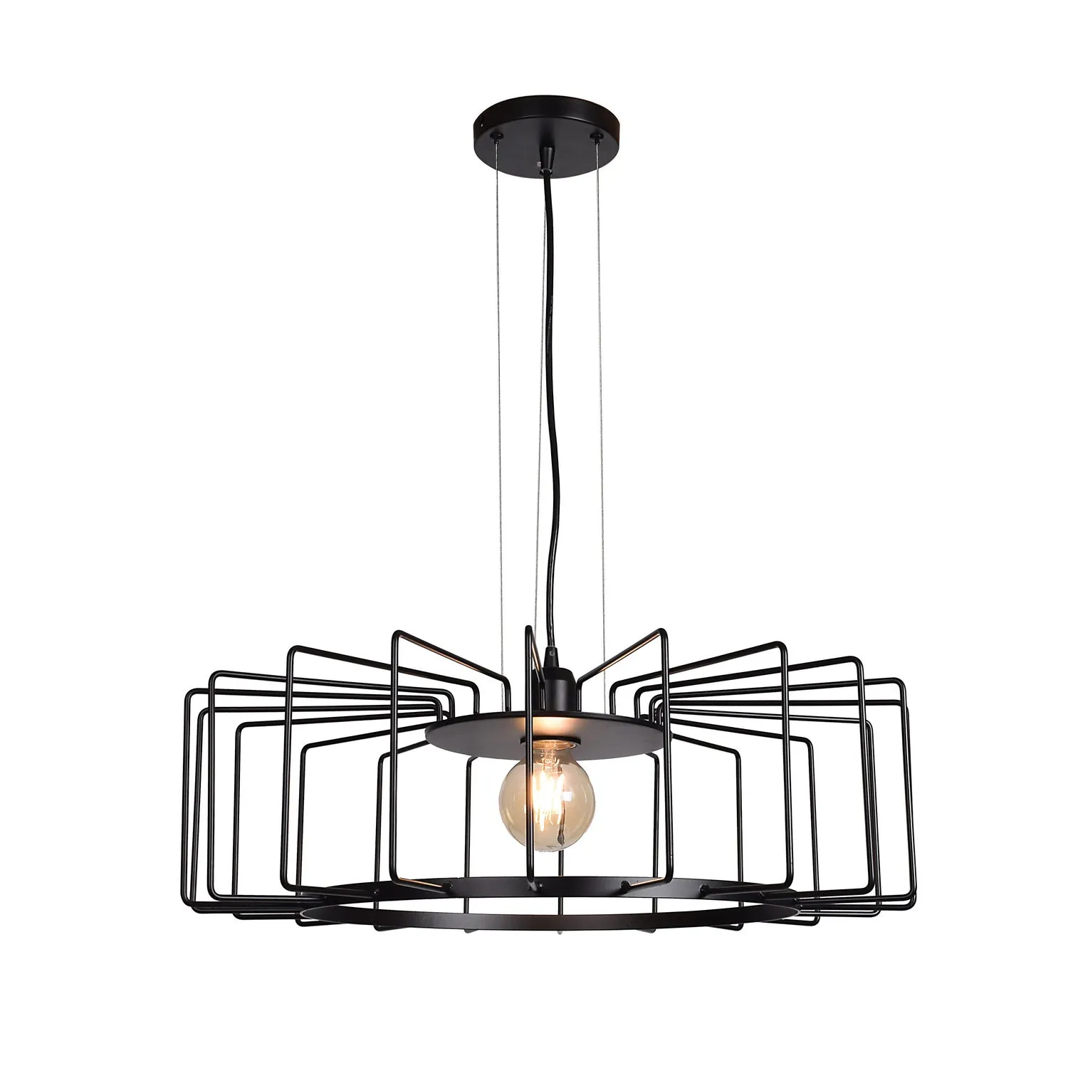 Wired 1-Light Horizontal Cage Pendant