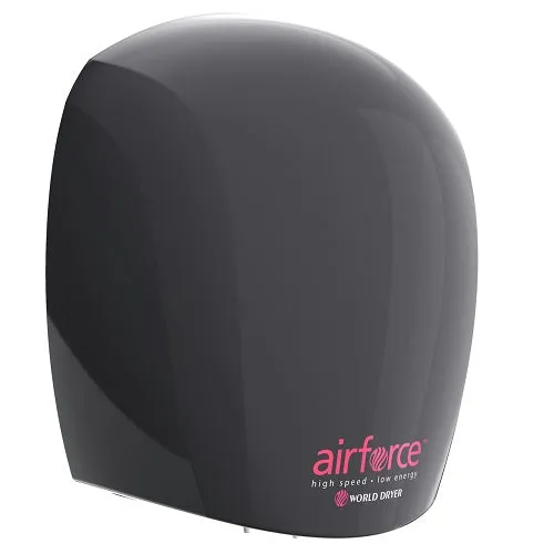 WORLD DRYER® J-162A3 Airforce™ Hand Dryer - Black Epoxy on Aluminum Automatic Surface-Mounted High Speed