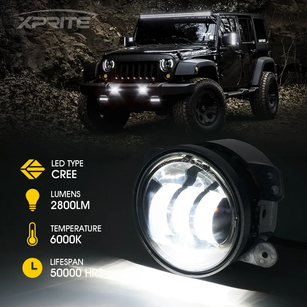 Xprite 4" LED Fog Light Dodge Magnum (2005-2008) Explore Series