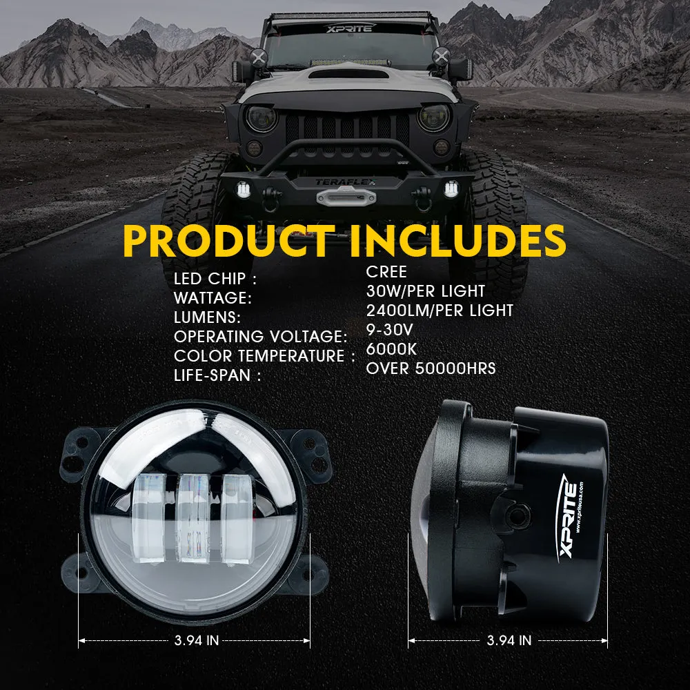 Xprite 4" LED Fog Light Dodge Magnum (2005-2008) Explore Series