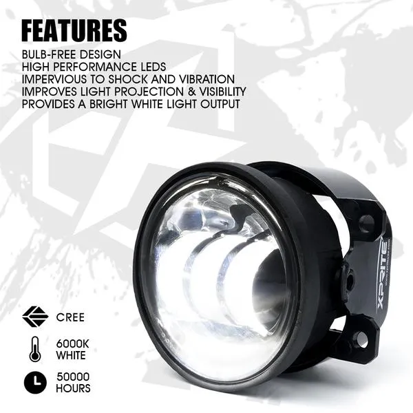 Xprite LED Fog Lights Subaru Impreza (12-16) WRX/STi (15-18) OverCast Series 4" 60W CREE