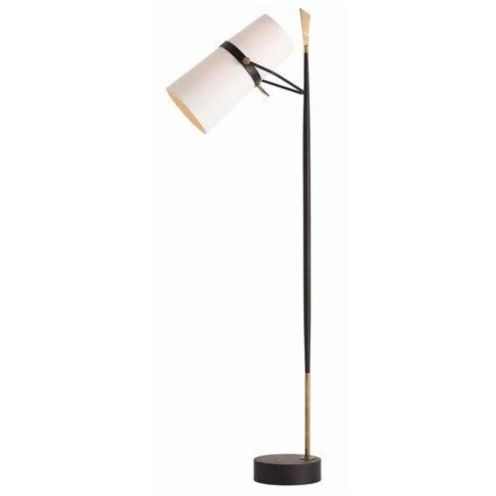 Yasmin Antique Brass and Black Floor Lamp