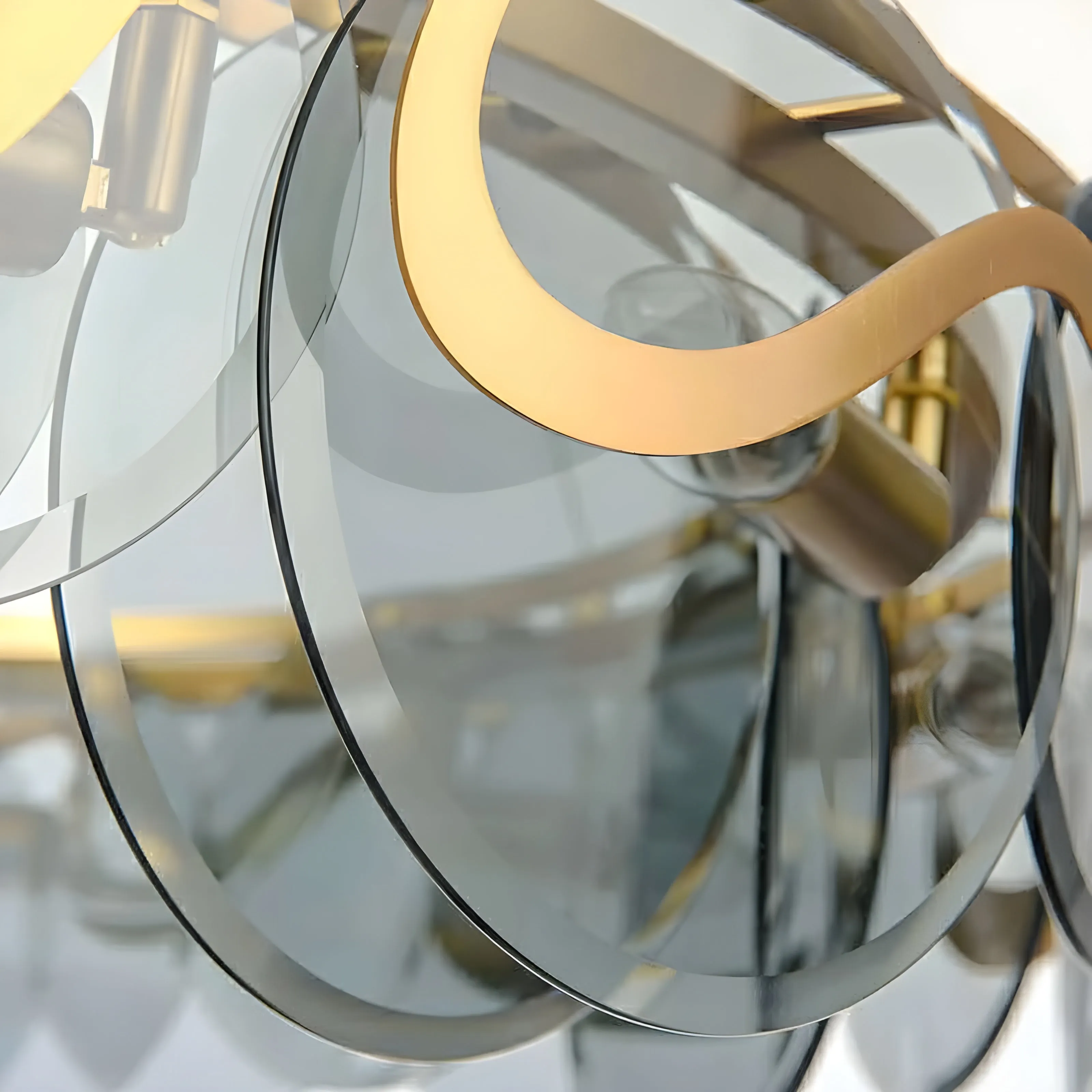 Zero Branco | Modern Creative Gold Glass Rectangle Chandelier