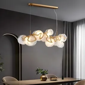 Zero Branco | Modern Creative Gold Glass Rectangle Chandelier