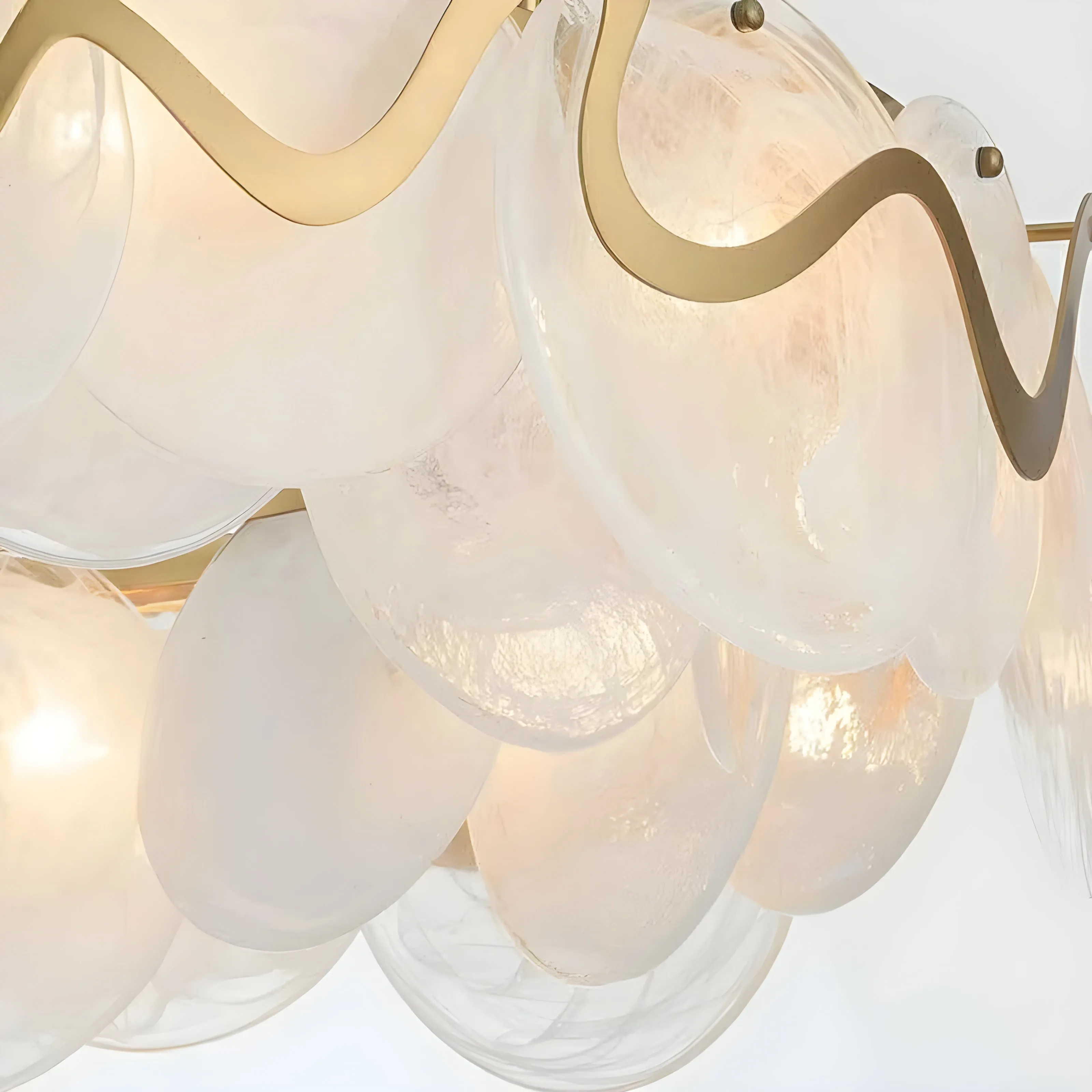 Zero Branco | Modern Creative Gold Glass Rectangle Chandelier